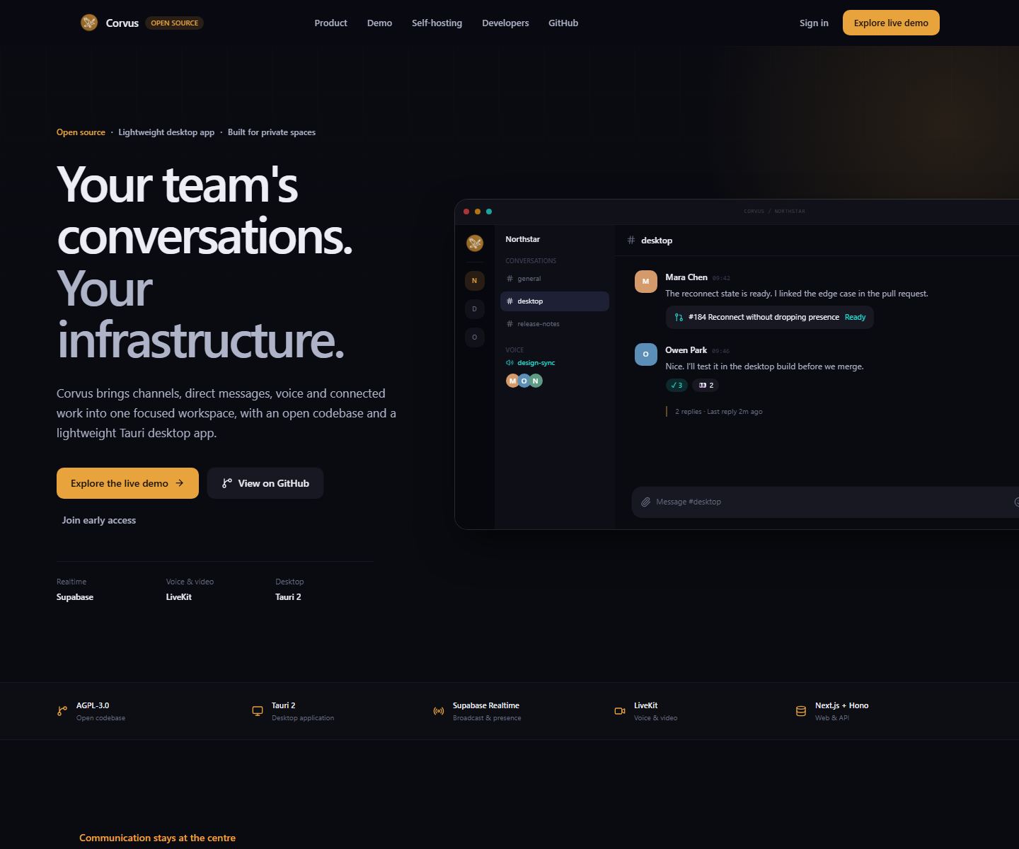 Corvus product interface preview